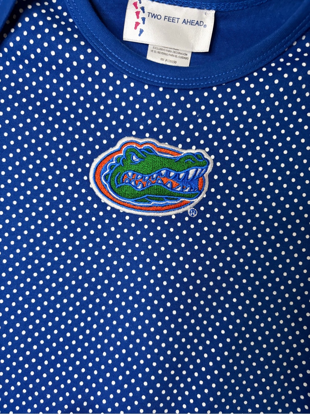 Florida Gators Blue Polka Dot Tutu Baby Onesie Size 18 months - Picture 4 of 7